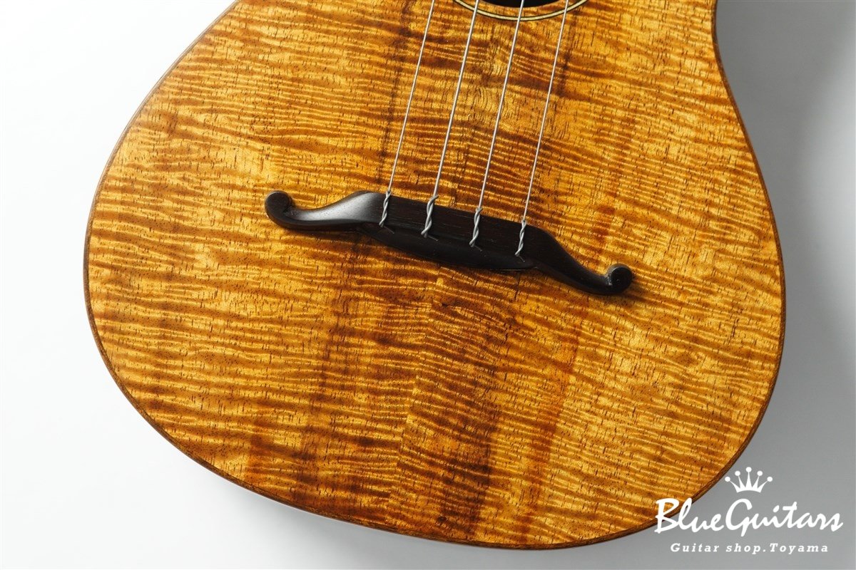 ukulele tenor 14f std. w Curly Hawaiian Koa Top / Ebony SIDE & BACK