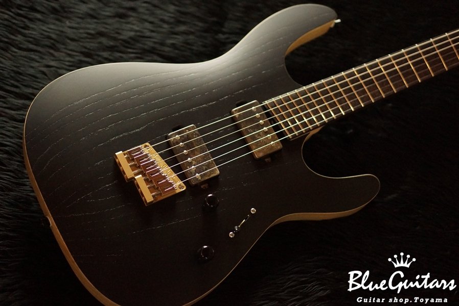 SAITO GUITARS S-624MS Ash/R - Black(Open Pore) | Blue Guitars