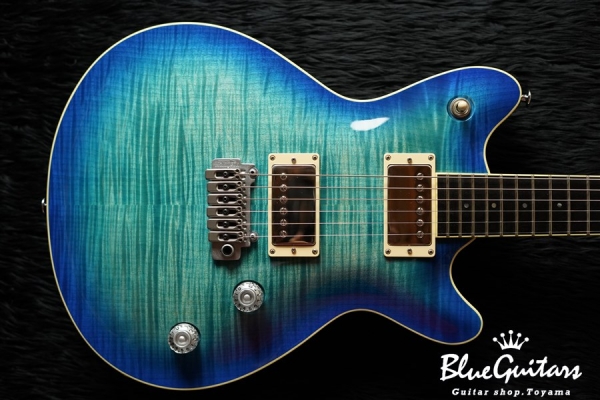 T's Guitars Arc-STD VS100N 5A Flame Maple Top - Centura Blue 