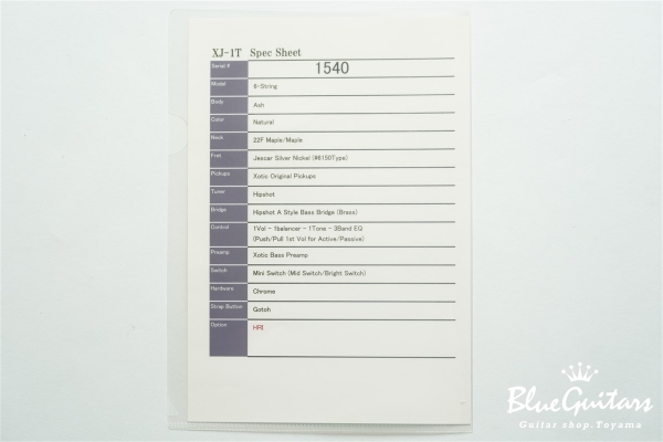 XJ-1T 6st Ash / M - Natural #1540