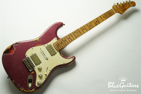 XSC-4 - Burgundy Mist over 3 Tone Burst Heavy Aged / Ash / Roasted Flame Maple 5A Fingerboard / Roasted Flame Maple 5A Neck #3102