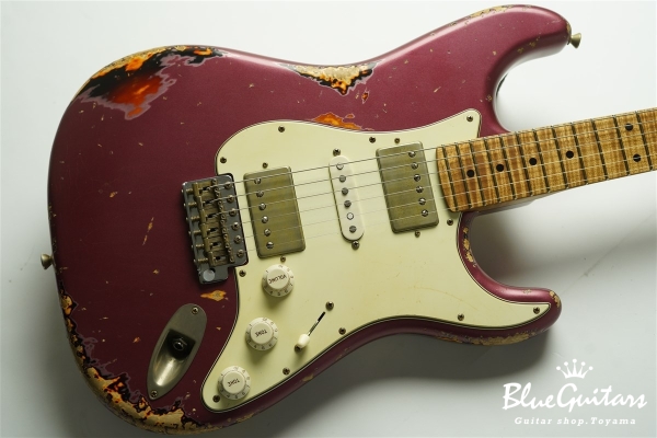 XSC-4 - Burgundy Mist over 3 Tone Burst Heavy Aged / Ash / Roasted Flame Maple 5A Fingerboard / Roasted Flame Maple 5A Neck #3102