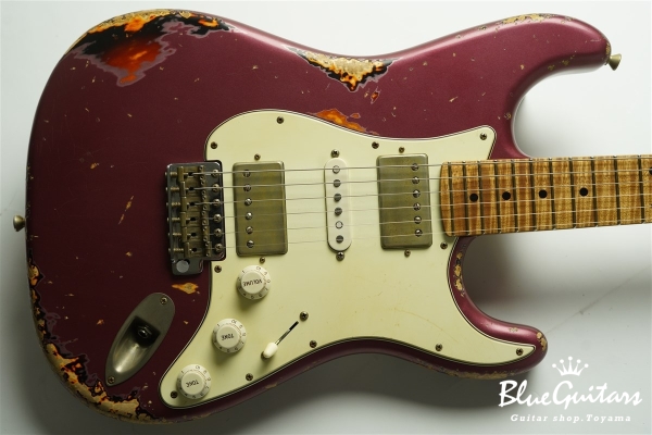 XSC-4 - Burgundy Mist over 3 Tone Burst Heavy Aged / Ash / Roasted Flame Maple 5A Fingerboard / Roasted Flame Maple 5A Neck #3102