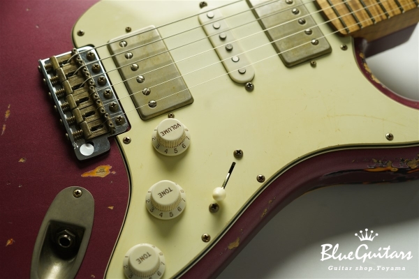 XSC-4 - Burgundy Mist over 3 Tone Burst Heavy Aged / Ash / Roasted Flame Maple 5A Fingerboard / Roasted Flame Maple 5A Neck #3102