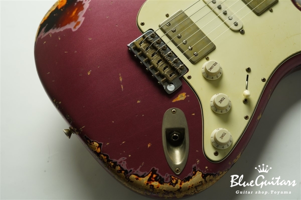 XSC-4 - Burgundy Mist over 3 Tone Burst Heavy Aged / Ash / Roasted Flame Maple 5A Fingerboard / Roasted Flame Maple 5A Neck #3102