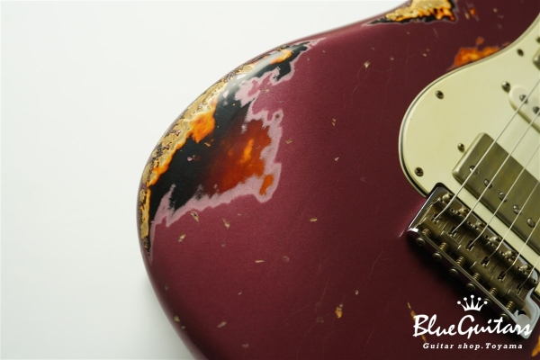 XSC-4 - Burgundy Mist over 3 Tone Burst Heavy Aged / Ash / Roasted Flame Maple 5A Fingerboard / Roasted Flame Maple 5A Neck #3102