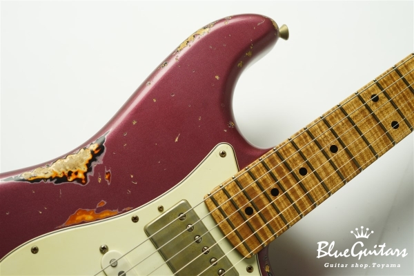 XSC-4 - Burgundy Mist over 3 Tone Burst Heavy Aged / Ash / Roasted Flame Maple 5A Fingerboard / Roasted Flame Maple 5A Neck #3102