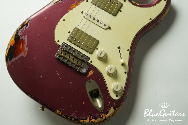 XSC-4 - Burgundy Mist over 3 Tone Burst Heavy Aged / Ash / Roasted Flame Maple 5A Fingerboard / Roasted Flame Maple 5A Neck #3102