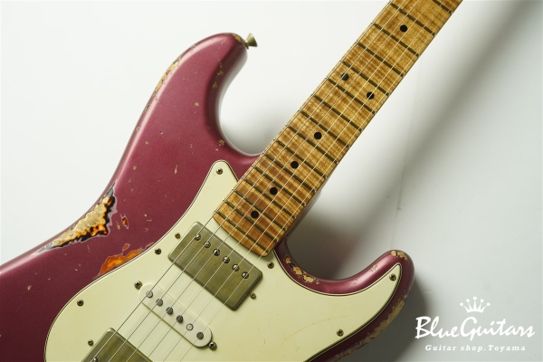 XSC-4 - Burgundy Mist over 3 Tone Burst Heavy Aged / Ash / Roasted Flame Maple 5A Fingerboard / Roasted Flame Maple 5A Neck #3102