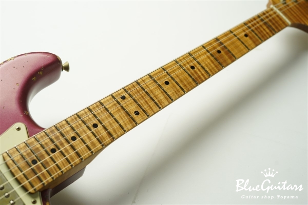 XSC-4 - Burgundy Mist over 3 Tone Burst Heavy Aged / Ash / Roasted Flame Maple 5A Fingerboard / Roasted Flame Maple 5A Neck #3102