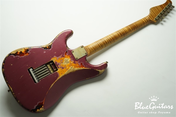 XSC-4 - Burgundy Mist over 3 Tone Burst Heavy Aged / Ash / Roasted Flame Maple 5A Fingerboard / Roasted Flame Maple 5A Neck #3102