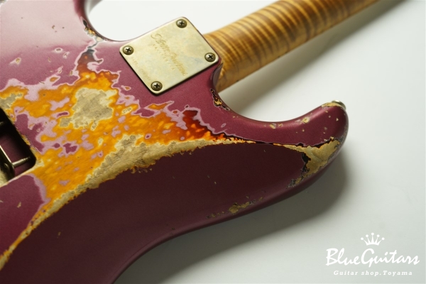 XSC-4 - Burgundy Mist over 3 Tone Burst Heavy Aged / Ash / Roasted Flame Maple 5A Fingerboard / Roasted Flame Maple 5A Neck #3102
