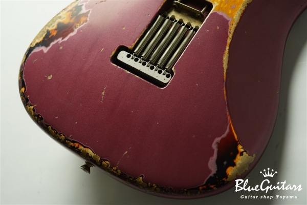 XSC-4 - Burgundy Mist over 3 Tone Burst Heavy Aged / Ash / Roasted Flame Maple 5A Fingerboard / Roasted Flame Maple 5A Neck #3102