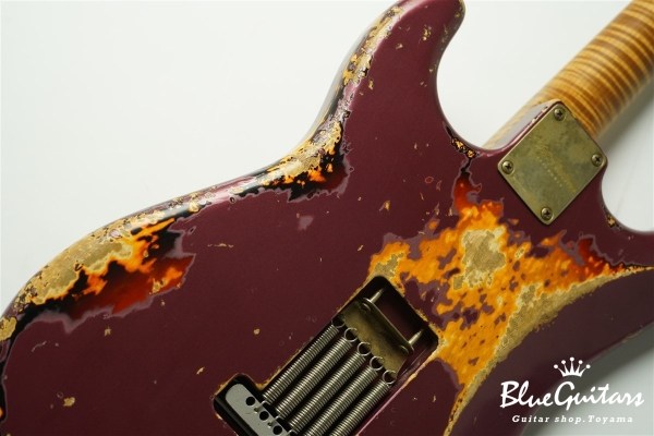 XSC-4 - Burgundy Mist over 3 Tone Burst Heavy Aged / Ash / Roasted Flame Maple 5A Fingerboard / Roasted Flame Maple 5A Neck #3102