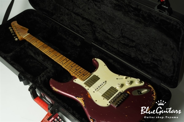 XSC-4 - Burgundy Mist over 3 Tone Burst Heavy Aged / Ash / Roasted Flame Maple 5A Fingerboard / Roasted Flame Maple 5A Neck #3102