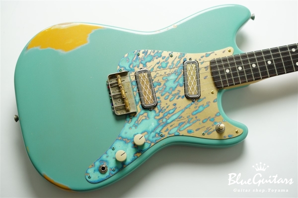 IRIS #158 Multi Layer Medium Aged - Huntington Blue Metallic with Art Texture Brass