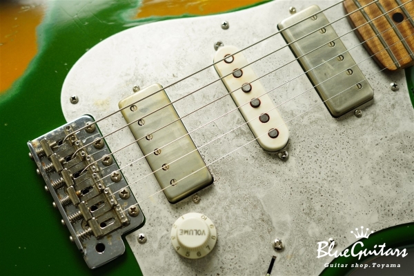 Model S. #169 Multi Layer/Medium Aged - Medium Green Glow Metallic over 2TS with Antique Silver