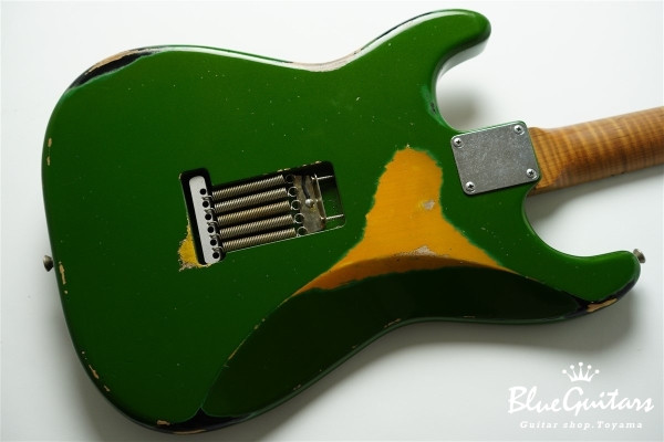 Model S. #169 Multi Layer/Medium Aged - Medium Green Glow Metallic over 2TS with Antique Silver