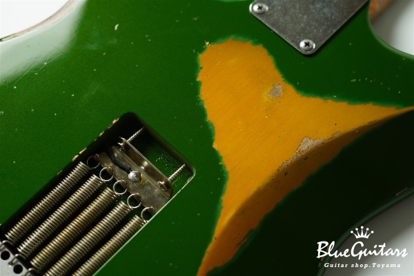 Model S. #169 Multi Layer/Medium Aged - Medium Green Glow Metallic over 2TS with Antique Silver