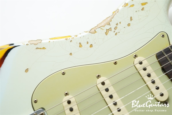 1961 Stratocaster Heavy Relic - Super Faded Aged Sonic Blue over 3-Tone Sunburst