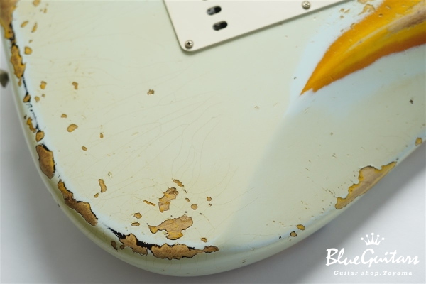 1961 Stratocaster Heavy Relic - Super Faded Aged Sonic Blue over 3-Tone Sunburst