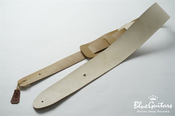 Plain Leather Wide - White & Round Studs / Silver