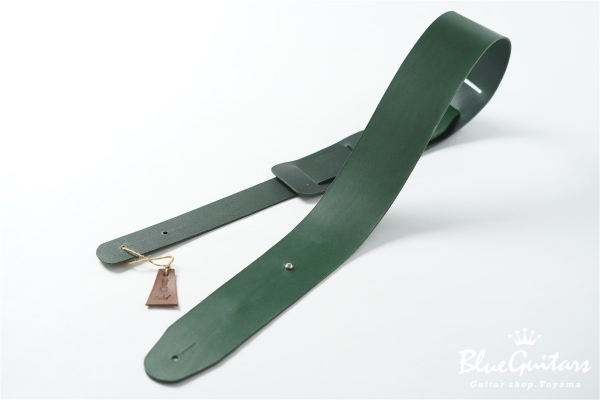 Plain Leather Wide - Green & Round Studs / Silver