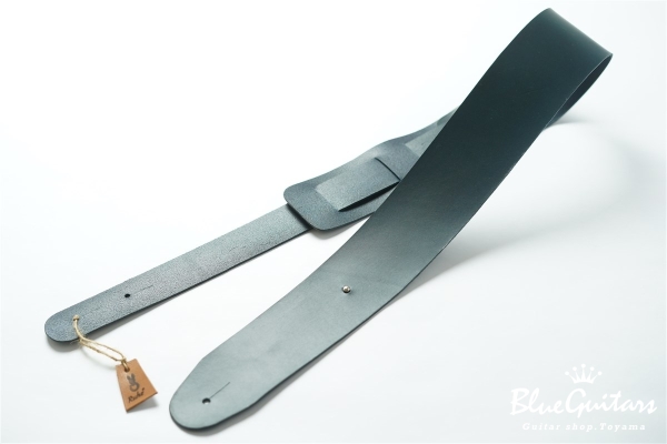 Plain Leather Wide - Blue & Round Studs / Silver