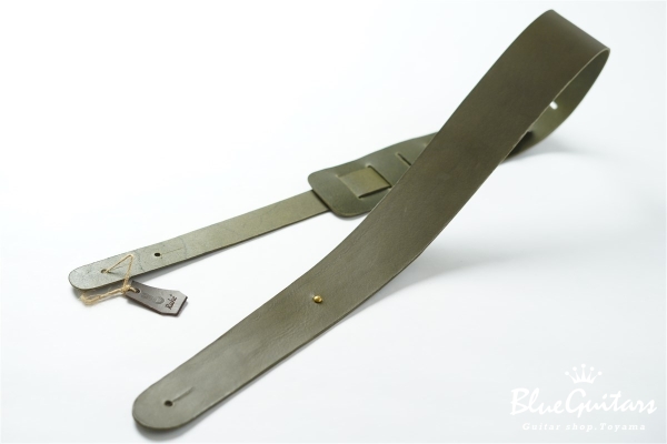 Plain Leather -Olive & Round Studs  / Gold