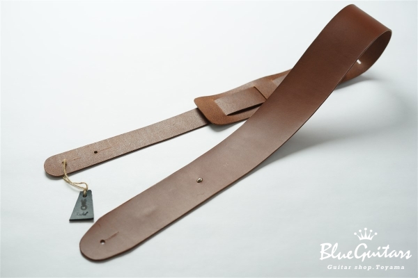 Plain Leather Wide - Choco & Oval Studs / Silver