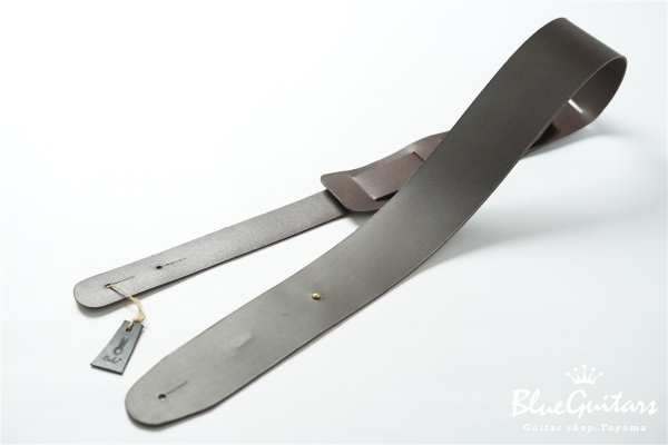 Plain Leather Wide - Dark Brown & Round Studs / Gold