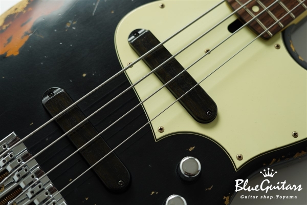 XJ-1T Black over 3 Tone Burst Heavy Aged / Alder / R #3370