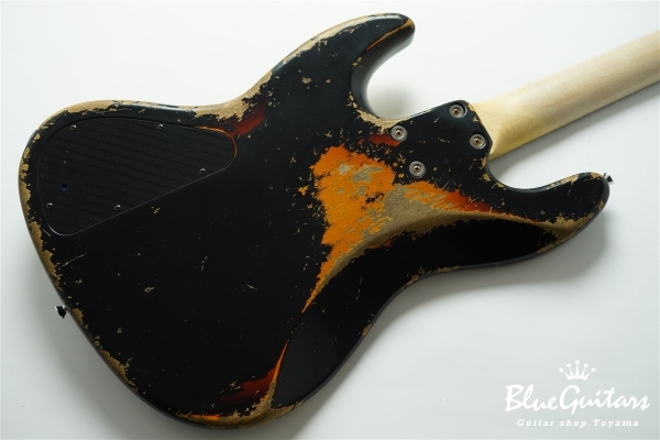 XJ-1T Black over 3 Tone Burst Heavy Aged / Alder / R #3370