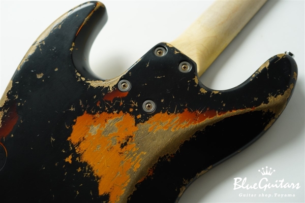 XJ-1T Black over 3 Tone Burst Heavy Aged / Alder / R #3370