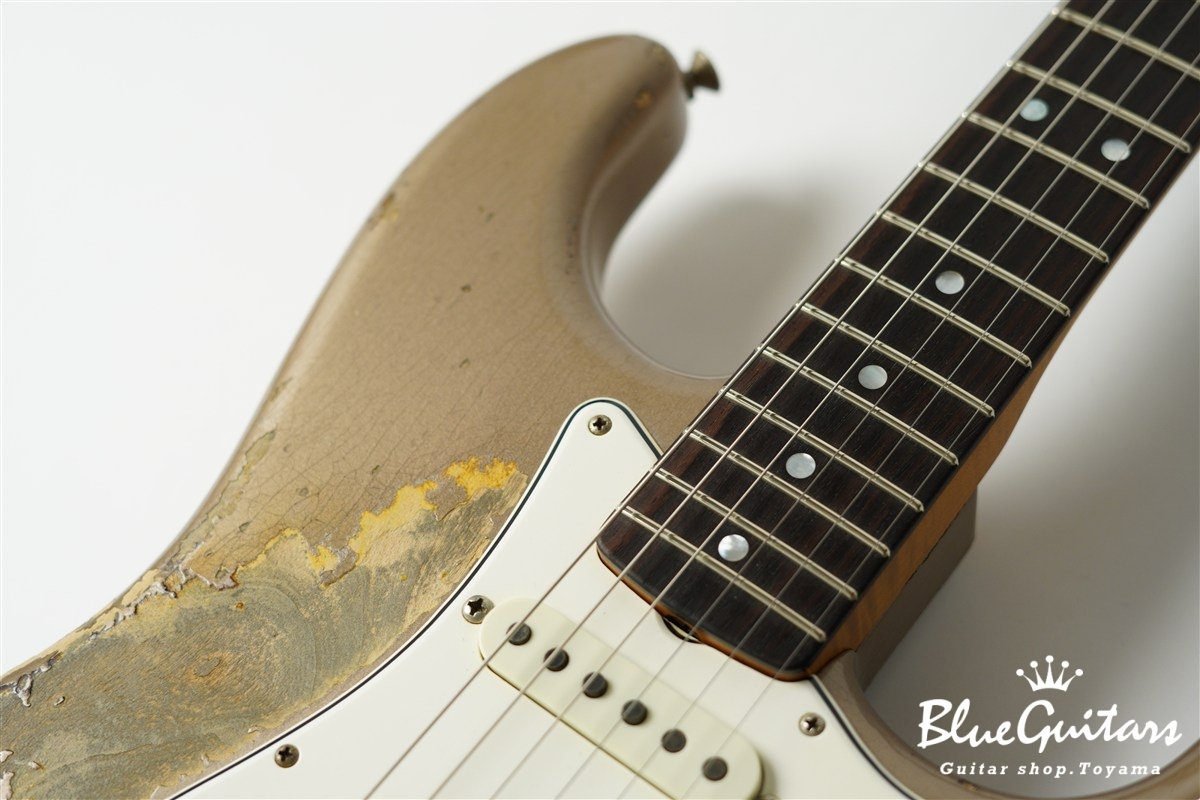 MBS 1963 Stratocaster Heavy Relic by Carlos Lopez - Shoreline Gold over 2-Color Sunburst