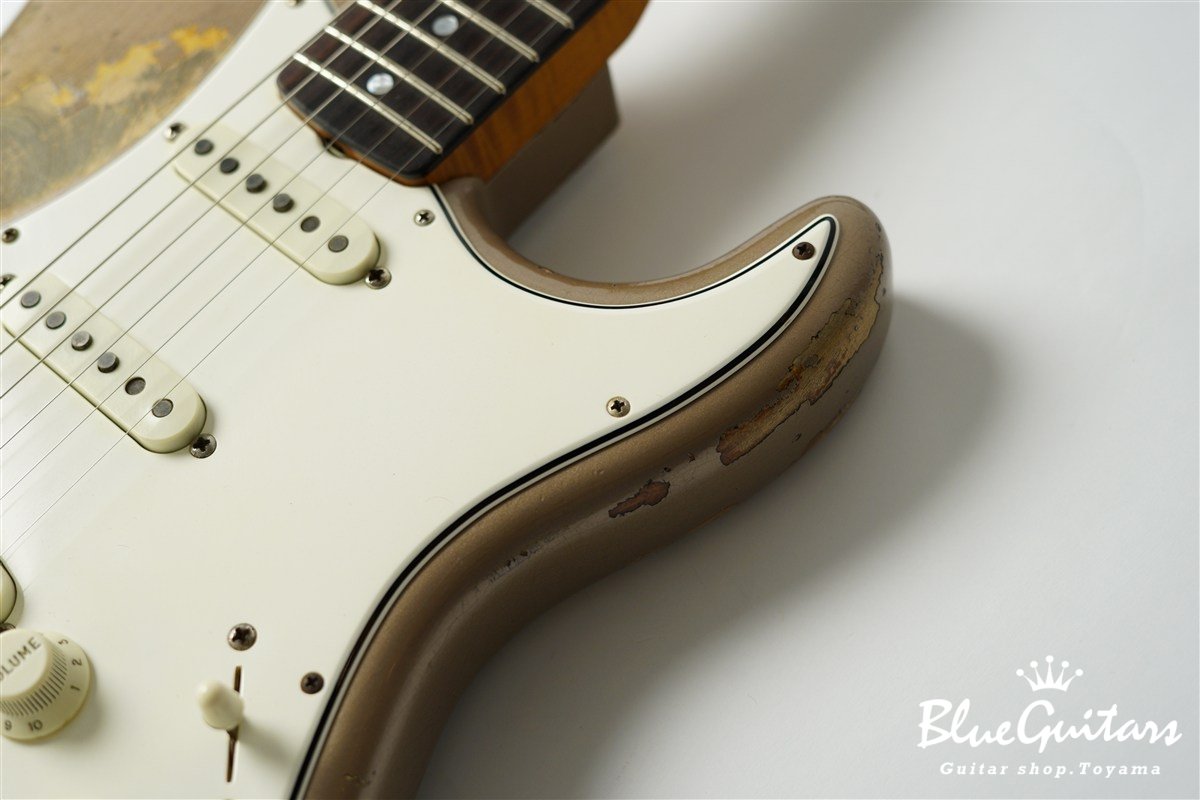 MBS 1963 Stratocaster Heavy Relic by Carlos Lopez - Shoreline Gold over 2-Color Sunburst