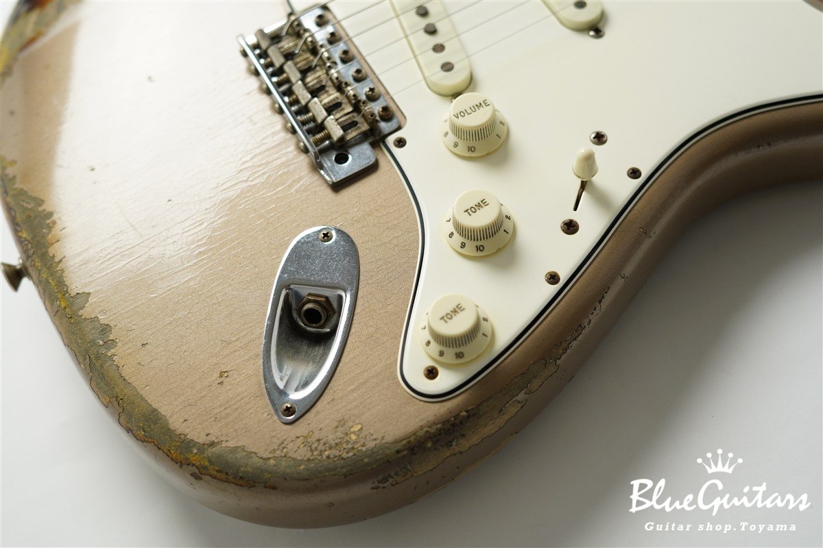 MBS 1963 Stratocaster Heavy Relic by Carlos Lopez - Shoreline Gold over 2-Color Sunburst