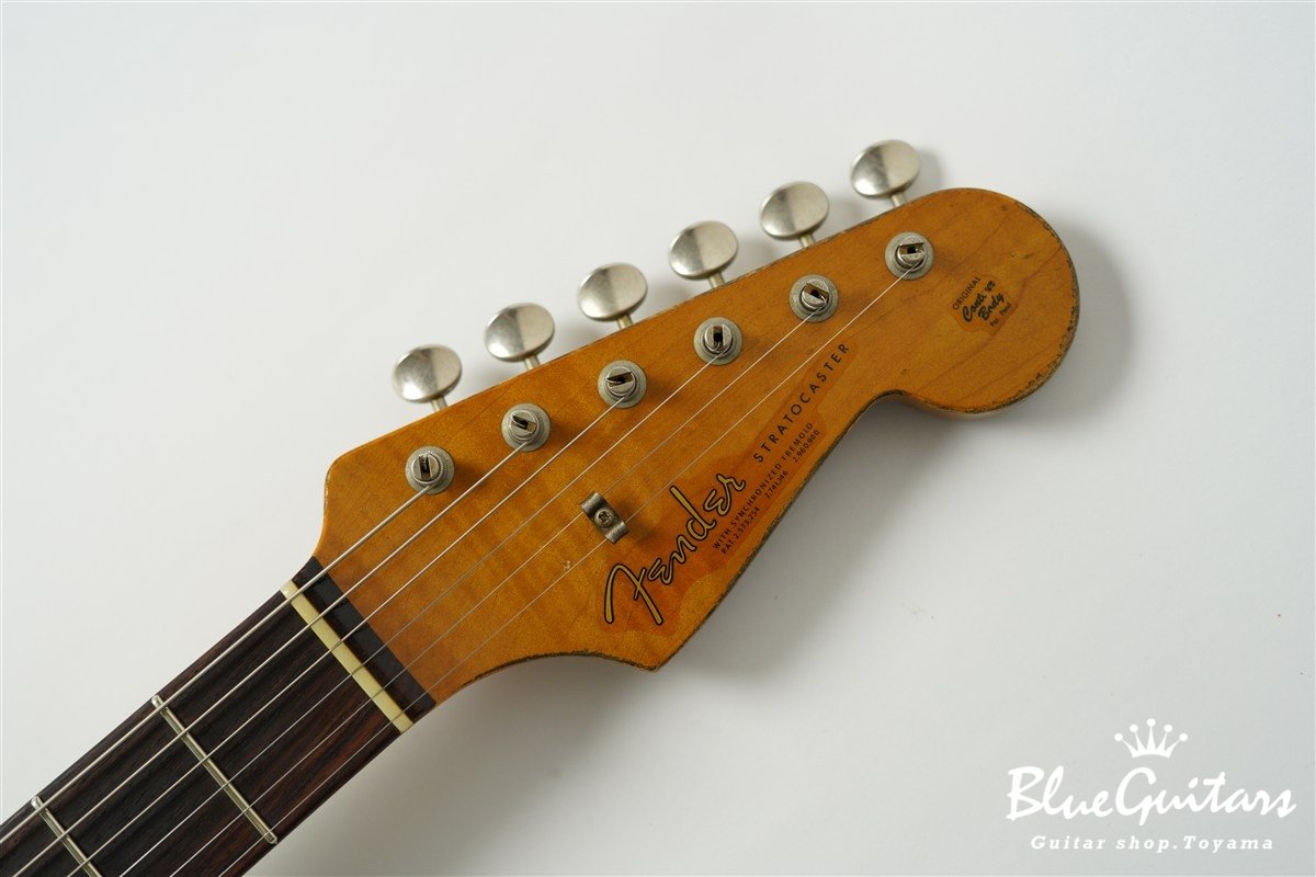 MBS 1963 Stratocaster Heavy Relic by Carlos Lopez - Shoreline Gold over 2-Color Sunburst