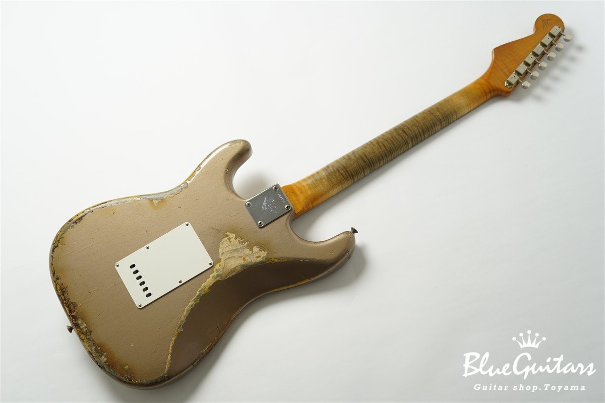 MBS 1963 Stratocaster Heavy Relic by Carlos Lopez - Shoreline Gold over 2-Color Sunburst