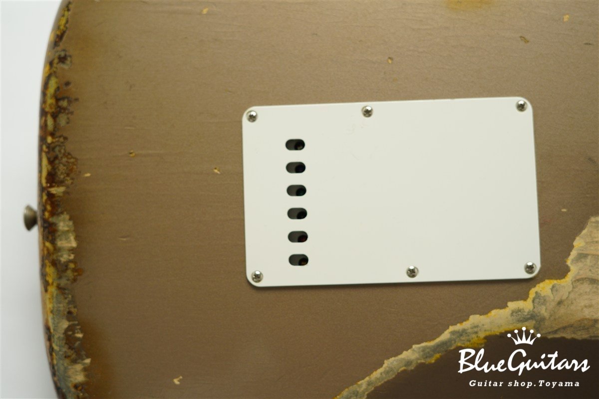 MBS 1963 Stratocaster Heavy Relic by Carlos Lopez - Shoreline Gold over 2-Color Sunburst