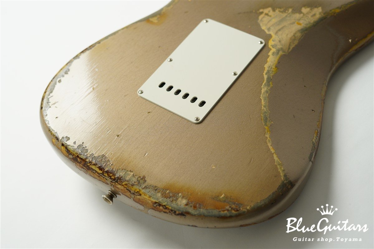 MBS 1963 Stratocaster Heavy Relic by Carlos Lopez - Shoreline Gold over 2-Color Sunburst