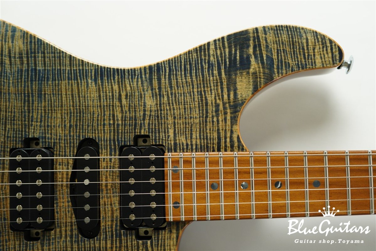 FUTURA-S HSH / Flame Tochi Top, Fiji Mahogany Back - Faded Lazuli Blue