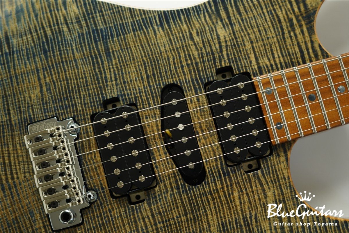 FUTURA-S HSH / Flame Tochi Top, Fiji Mahogany Back - Faded Lazuli Blue