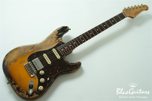 XSC-2 - 2 Tone Burst Super Heavy Aged / Alder / Roasted Flame Maple