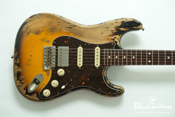 XSC-2 - 2 Tone Burst Super Heavy Aged / Alder / Roasted Flame Maple