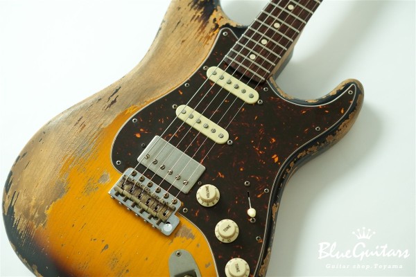 XSC-2 - 2 Tone Burst Super Heavy Aged / Alder / Roasted Flame Maple