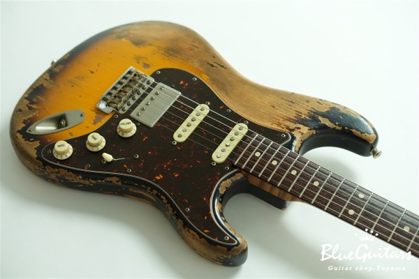 XSC-2 - 2 Tone Burst Super Heavy Aged / Alder / Roasted Flame Maple