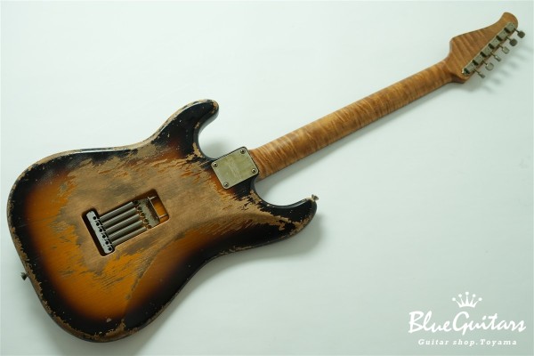 XSC-2 - 2 Tone Burst Super Heavy Aged / Alder / Roasted Flame Maple