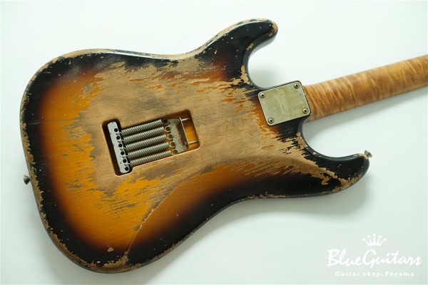 XSC-2 - 2 Tone Burst Super Heavy Aged / Alder / Roasted Flame Maple