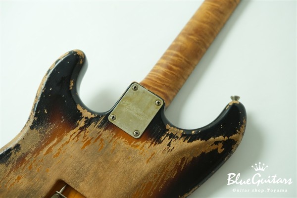 XSC-2 - 2 Tone Burst Super Heavy Aged / Alder / Roasted Flame Maple